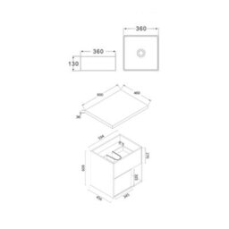 Homestylestore 600mm Light Oak Led Lit Wall Hung Bathroom Vanity Unit With Square Countertop Basin - thumbnail 5