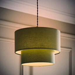 Valuelights Jodie Two Tier Sage Linen Ceiling Drum Lamp Shade (D)30Cm - thumbnail 3