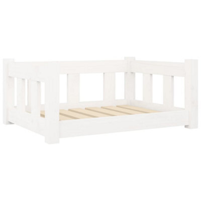 Berkfield Rustic Dog Bed White 65.5X50.5X28 Cm Solid Wood Pine - image 1
