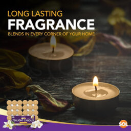SOL 30Pk Tea Light Candles Indulgent Vanilla 3.5 Hour Burn Time Scented Tea Lights Long Lasting Ideal For Home Decor Relaxation Dinner - thumbnail 5