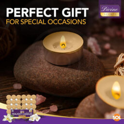 SOL 30Pk Tea Light Candles Indulgent Vanilla 3.5 Hour Burn Time Scented Tea Lights Long Lasting Ideal For Home Decor Relaxation Dinner - thumbnail 4