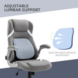 Vinsetto Fabric Office Desk Chair With Adjustable Height Tilt Function Grey - thumbnail 6