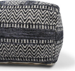 Littens Black Chevrons Handwoven Chunky Cotton Square Pouffe Seat Bean Bag Footstool 50Cm X 50Cm X 35Cm - thumbnail 5