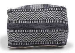 Littens Black Chevrons Handwoven Chunky Cotton Square Pouffe Seat Bean Bag Footstool 50Cm X 50Cm X 35Cm - thumbnail 4