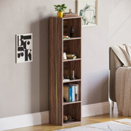 Lassic Vida Designs Oxford Walnut 5 Tier Cube Bookcase Freestanding Shelving Unit (H)1320mm (W)320mm (D)240mm - thumbnail 1
