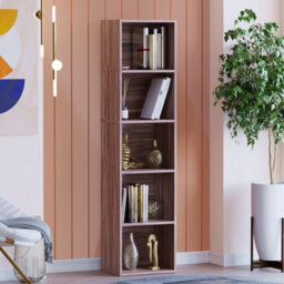 Lassic Vida Designs Oxford Walnut 5 Tier Cube Bookcase Freestanding Shelving Unit (H)1320mm (W)320mm (D)240mm - thumbnail 3