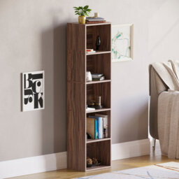 Lassic Vida Designs Oxford Walnut 5 Tier Cube Bookcase Freestanding Shelving Unit (H)1320mm (W)320mm (D)240mm - thumbnail 4