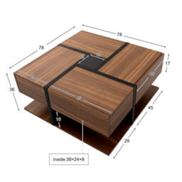 Abrihome Coffee Table, Table With 4 Drawers, Unique Color Matching And Line Design, Storage Space At The Bottom. - thumbnail 8