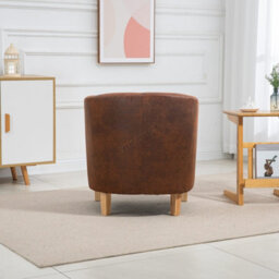 Westwood Luxury Faux Leather Tub Chair Armchair Office Reception Sofa Living Room Vintage Brown - thumbnail 7