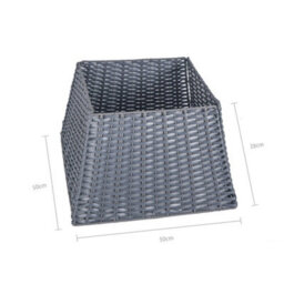 Premium Folding Wicker-Style Christmas Tree Skirt - Dark Grey (50Cm) - thumbnail 2