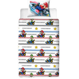 Super Mario Racing Kart Reversible Duvet Set Multicoloured (Single) - thumbnail 2