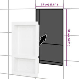 Walplus Shower Niche With 2 Compartments High Gloss White 41X69X9 Cm - thumbnail 6