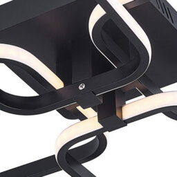 Living And Home 4 Lamp Square Black Frame Contemporary Led Semi Flush Acrylic Ceiling Light Fixture Dimmable - thumbnail 5