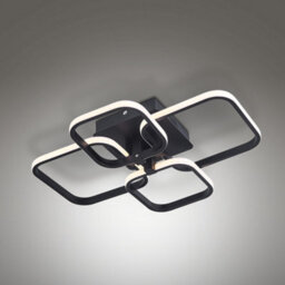 Living And Home 4 Lamp Square Black Frame Contemporary Led Semi Flush Acrylic Ceiling Light Fixture Dimmable - thumbnail 4