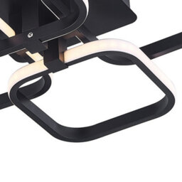 Living And Home 4 Lamp Square Black Frame Contemporary Led Semi Flush Acrylic Ceiling Light Fixture Dimmable - thumbnail 7