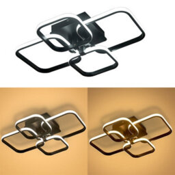 Living And Home 4 Lamp Square Black Frame Contemporary Led Semi Flush Acrylic Ceiling Light Fixture Dimmable - thumbnail 6