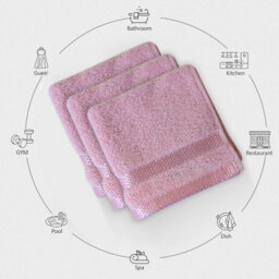 Casabella 12 Pack Flannel Face Cloth - 100% Cotton Face Towels Soft & Absorbent Super Quality Washcloths - thumbnail 3