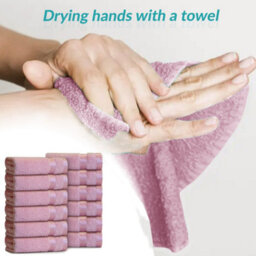 Casabella 12 Pack Flannel Face Cloth - 100% Cotton Face Towels Soft & Absorbent Super Quality Washcloths - thumbnail 4