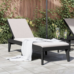 Berkfield Sun Lounger Anthracite 186X60X29 Cm Pp - thumbnail 1