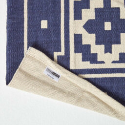 Homescapes Halmstad Blue And White Scandi Style 100% Cotton Printed Rug, 66 X 200 Cm - thumbnail 5