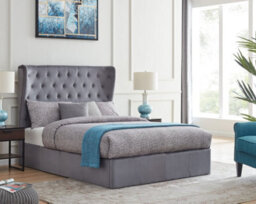 Flintshire Furniture Holway Double 4Ft 6 Grey End Opening Ottoman Bed - thumbnail 3