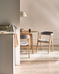 Beliani Set Of 2 Dining Chairs Day Fabric Light Brown/ Taupe - thumbnail 2