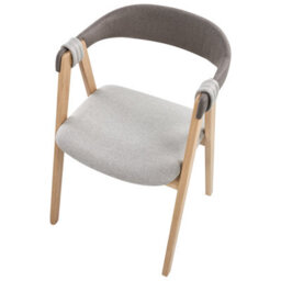 Beliani Set Of 2 Dining Chairs Day Fabric Light Brown/ Taupe - thumbnail 7