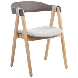 Beliani Set Of 2 Dining Chairs Day Fabric Light Brown/ Taupe - thumbnail 4