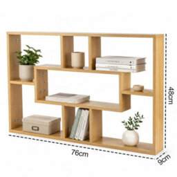 Oak Finish  Floating Wall Display Shelf Storage Rack - thumbnail 2