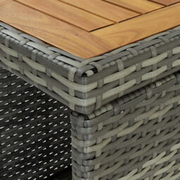 Berkfield Bar Table With Storage Rack Grey 120X60X110 Cm Poly Rattan - thumbnail 6