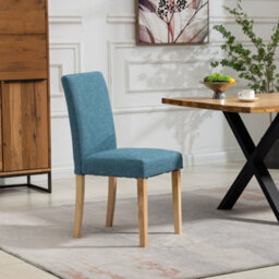 Maiolo Fabric Dining Chairs - Set Of 2 - Teal - thumbnail 3
