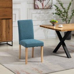 Maiolo Fabric Dining Chairs - Set Of 2 - Teal - thumbnail 2