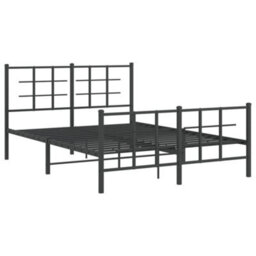 Berkfield Metal Bed Frame Without Mattress With Footboard Black 135X190Cm - thumbnail 3