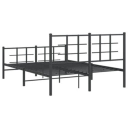 Berkfield Metal Bed Frame Without Mattress With Footboard Black 135X190Cm - thumbnail 7