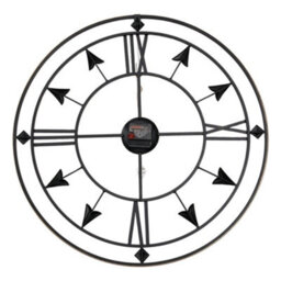 Living And Home Gold Retro Round Arrow Type Metal Roman Numerals Wall Clock Dia 60 Cm - thumbnail 4