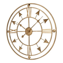 Living And Home Gold Retro Round Arrow Type Metal Roman Numerals Wall Clock Dia 60 Cm - thumbnail 3