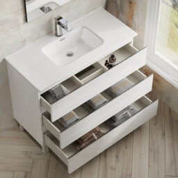 Banyetti Vatilla 1000mm Floorstanding Vanity Unit With Athena Basin - Gloss White - thumbnail 4