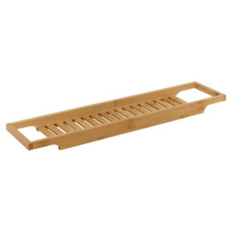 Urbn-Living Urbnliving Bamboo Bath Tub Caddy Tray Wooden Bathroom Rack Shelf Storage Organiser 64X15Cm - thumbnail 5