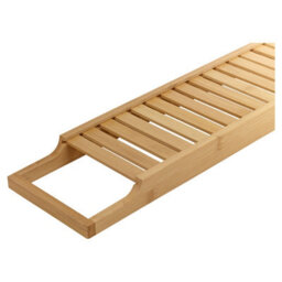 Urbn-Living Urbnliving Bamboo Bath Tub Caddy Tray Wooden Bathroom Rack Shelf Storage Organiser 64X15Cm - thumbnail 4