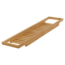 Urbn-Living Urbnliving Bamboo Bath Tub Caddy Tray Wooden Bathroom Rack Shelf Storage Organiser 64X15Cm