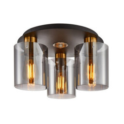 Luminosa Lighting Luminosa Sardo Shade Cluster Ceiling Light Brass 3Xe27 - thumbnail 1