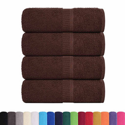 Berkfield Durable Wash Towels 4 Pcs Frogn Brown 30X30 Cm 100% Cotton