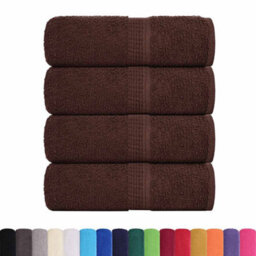 Berkfield Durable Wash Towels 4 Pcs Frogn Brown 30X30 Cm 100% Cotton
