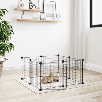 Walplus 8-Panel Pet Cage With Door Black 35X35 Cm Steel - image 1