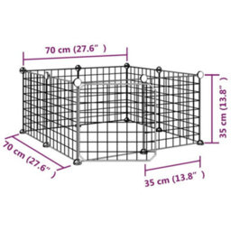 Walplus 8-Panel Pet Cage With Door Black 35X35 Cm Steel - thumbnail 8