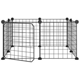 Walplus 8-Panel Pet Cage With Door Black 35X35 Cm Steel - thumbnail 2