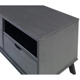 Tv Unit Grey Large Widescreen Video Media Entertainment Stand - thumbnail 4