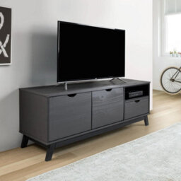 Tv Unit Grey Large Widescreen Video Media Entertainment Stand - thumbnail 3