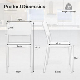Modern Dining Chairs Set Of 4 Stackable Kitchen Chairs - thumbnail 2