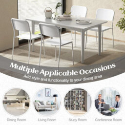 Modern Dining Chairs Set Of 4 Stackable Kitchen Chairs - thumbnail 3